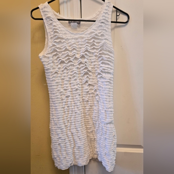 J Valdi Other - White Women's Textured Swim Coverup with Elegant Design Sleeveless Dress